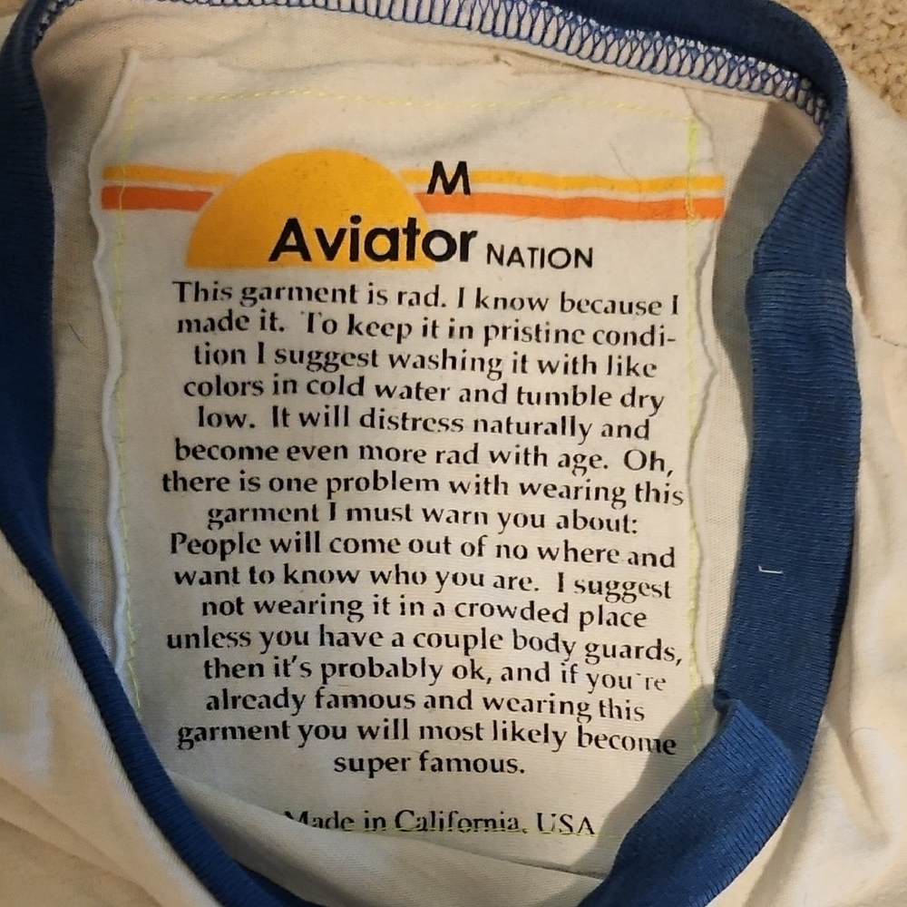 Aviator Nation Surf Team Tee - Blue and White - Picture 2 of 3